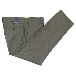 Banana Republic Dress Pants Mens 38x32 Green Vitale Barberis Flannel Wool NWT